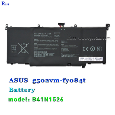 شراء B41N1526 15.2V 64Wh بطارية الكمبيوتر المحمول لشركة ASUS ROG Strix GL502 GL502V GL502VS DB71 التصنيع عبر الإنترنت